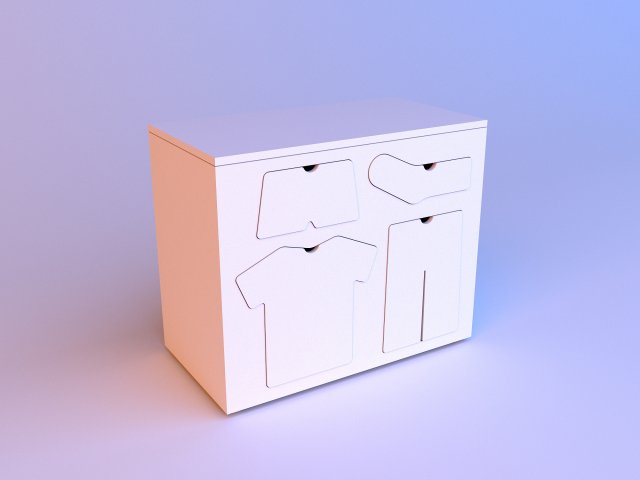 training wood dresser 3D 模型 .c4d .max .obj .3ds .fbx .stl .blend 