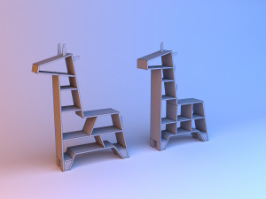 animal kids bookshelf 3D 모델