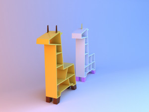animal kids bookshelf 3D 모델