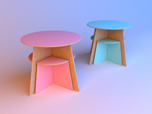set of designer childrens furniture 3D Model