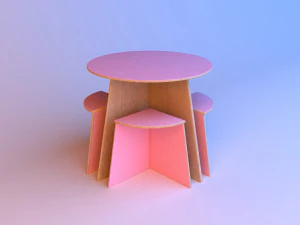 set of designer childrens furniture 3D Model