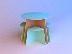 set of designer childrens furniture 3D Model