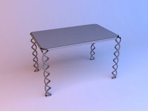 metal helis ayaklı ahşap masa 3D Model