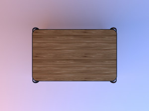wood table on metal helix legs 3Dモデル
