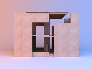 wood folding furniture set 3D Model