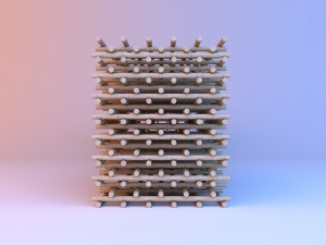 parametric wood pouf-bench 3D-Modell