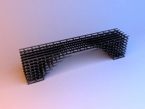 parametric wood pouf-bench 3D Model