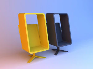 originele lounge stoel bij het raam 3D Model