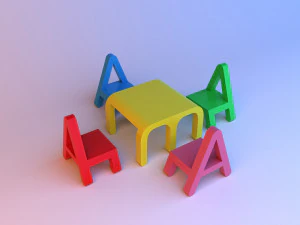 アルファベットの子供用セット家具 3Dモデル