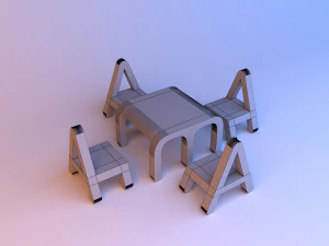 alphabet childs set furniture 3D Model