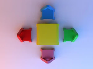 alphabet childs set furniture 3D Model