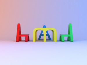 alphabet childs set furniture Model 3D