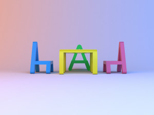 alphabet childs set furniture Model 3D