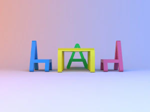 alphabet childs set furniture 3D Model