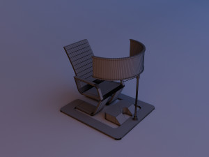 futuristic armchair with fold-out display 3D 模型