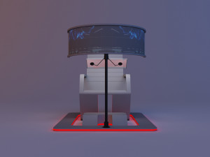 futuristic armchair with fold-out display 3D 模型