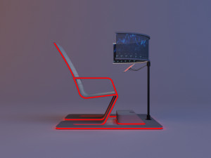 futuristic armchair with fold-out display 3D 模型