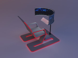 futuristic armchair with fold-out display 3D 模型
