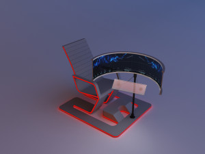 futuristic armchair with fold-out display 3D 模型