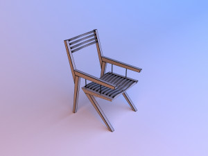 elegant wood chair Modello 3D