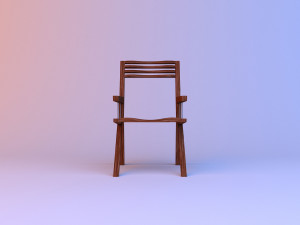 elegant wood chair Modello 3D