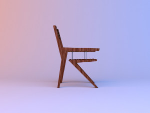 elegant wood chair Modello 3D