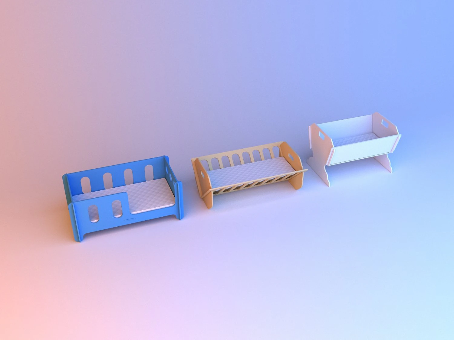 handmade baby beds 3D Model .c4d .max .obj .3ds .fbx .stl .blend 