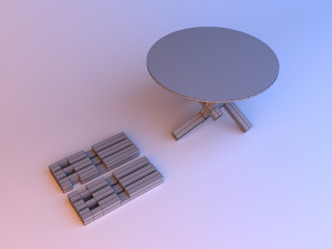 plywood glass coffee table Modello 3D