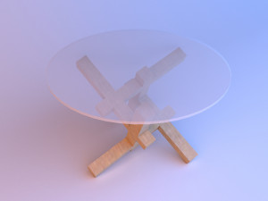 plywood glass coffee table Modello 3D