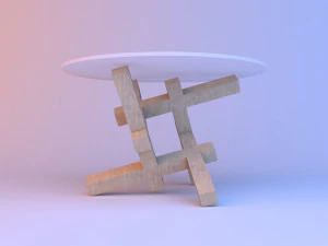 plywood glass coffee table 3D Model