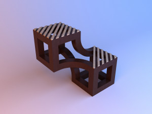 wood sculpture furniture coffee table-chair Modelo 3D