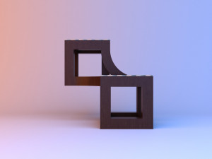 wood sculpture furniture coffee table-chair Modello 3D