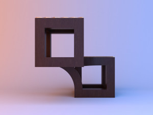 wood sculpture furniture coffee table-chair Modello 3D