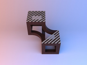 wood sculpture furniture coffee table-chair Modello 3D