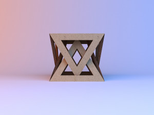 cardboard furniture coffee table Model 3D
