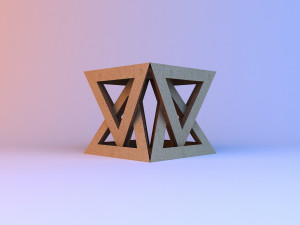 cardboard furniture coffee table Model 3D