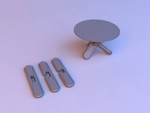 glass wood coffee table 3D Model