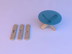 glass wood coffee table 3D Model