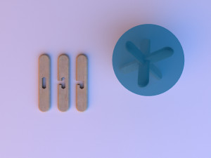 glass wood coffee table 3D 모델