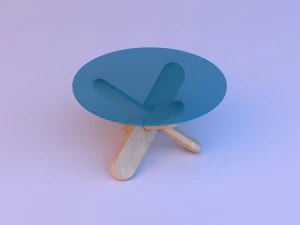 glass wood coffee table 3D Model