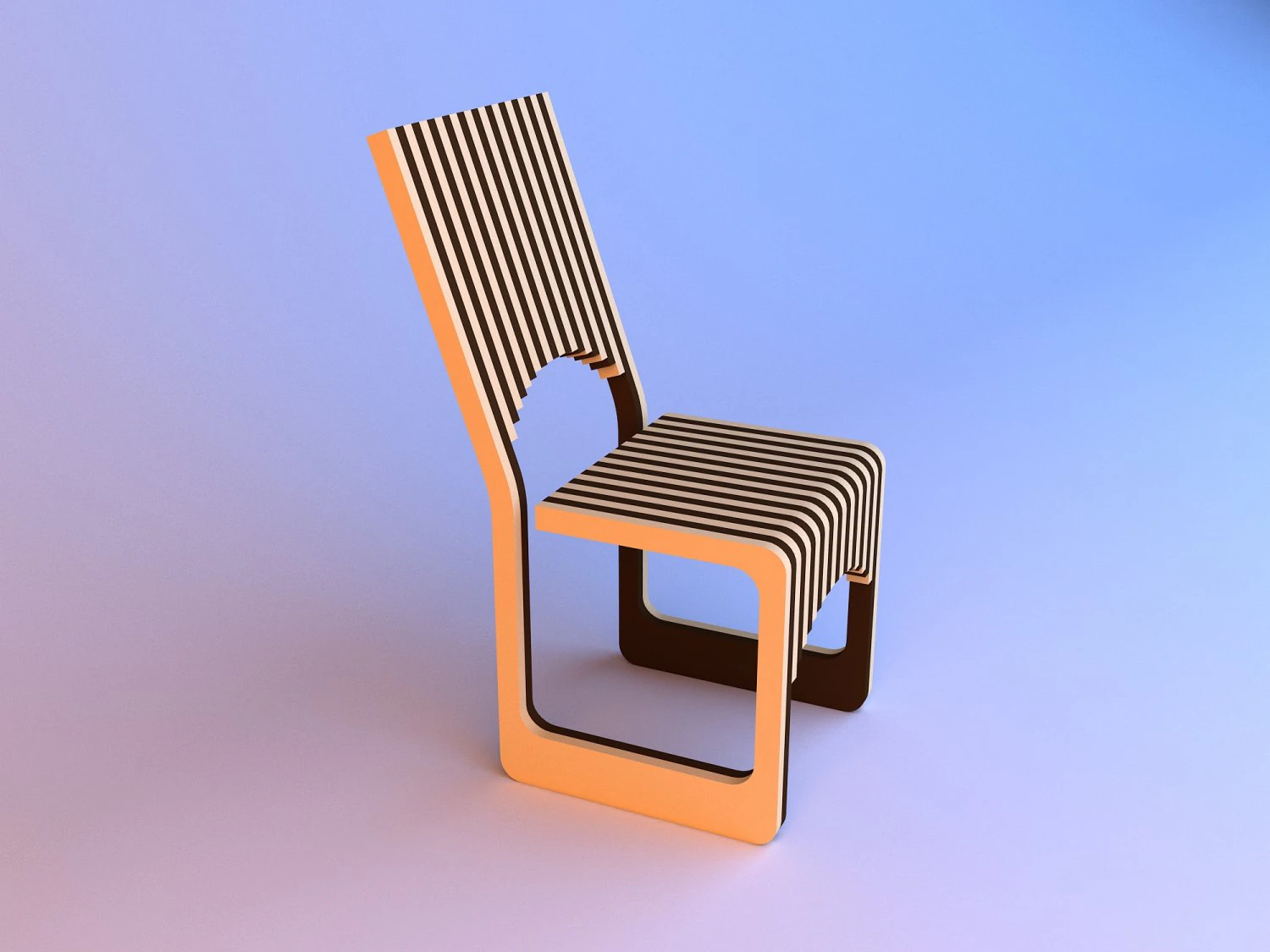 parametric plywood chair 3D Model .c4d .max .obj .3ds .fbx .stl .blend