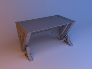 modern future scifi desk-table Model 3D
