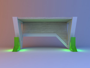modern future scifi desk-table Model 3D