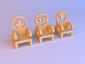 wood pattern chair 3Dモデル