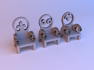 wood pattern chair 3D Model
