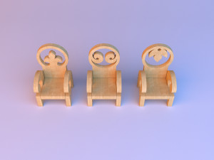 wood pattern chair 3D Model