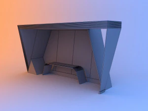 modern bus stop 3D Model