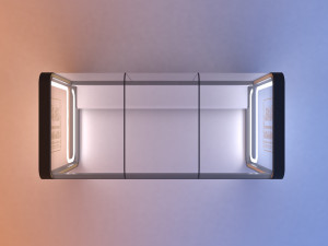 futuristic scifi bus stop with lighting 3D मॉडल