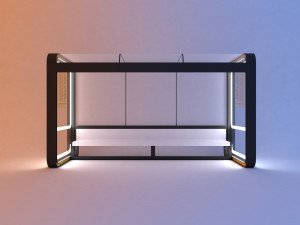 futuristic scifi bus stop with lighting 3D मॉडल