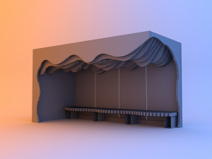 parametric modern bus stop 3D 모델